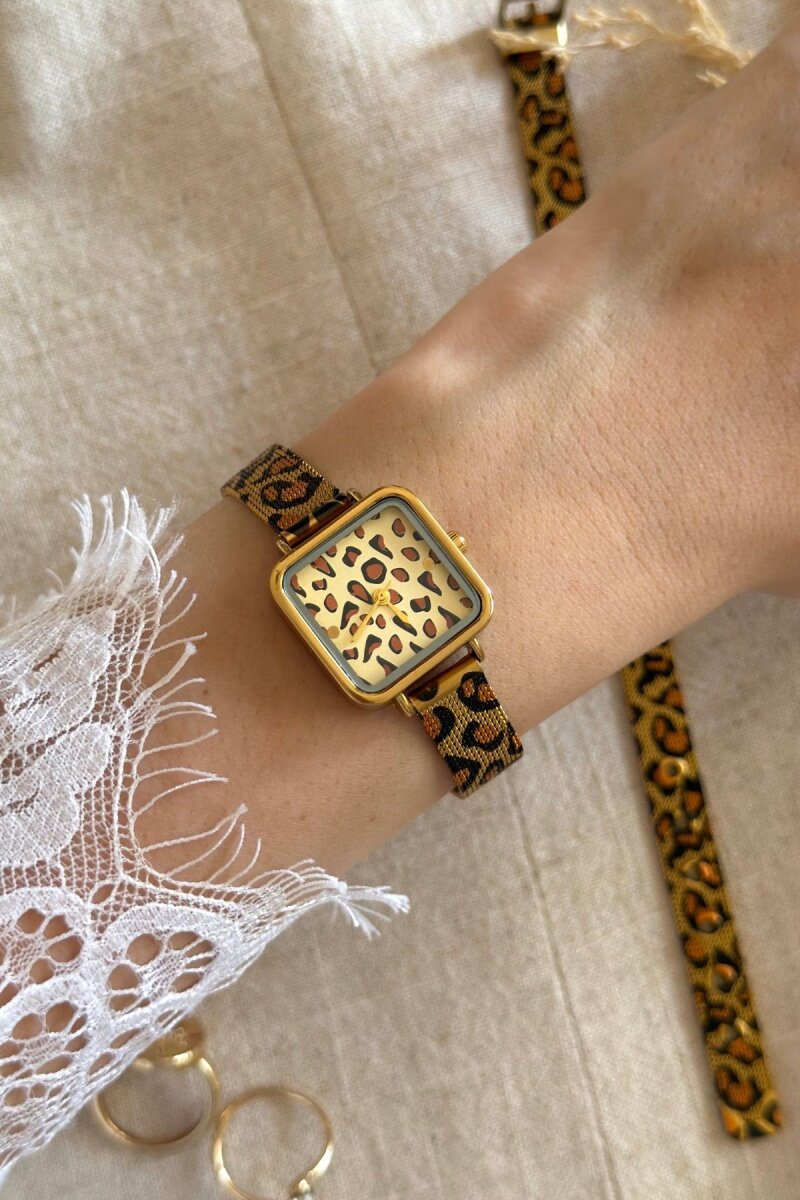 Peyra Full Leopar Hasır Kordon Kadın Kol Saati - 1