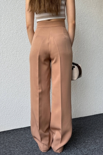 PNT-07374 Vizon Çıtçıtlı Palazzo Pantolon - 4