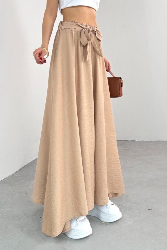 PNT-07410 Vizon Dokuma Kuşaklı Şalvar Etek Pantolon