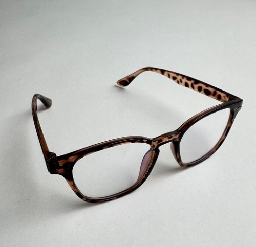 ŞFF-0006 Kahverengi Şeffaf Cam Leopar Desenli İmaj Gözlüğü - Cappmoda