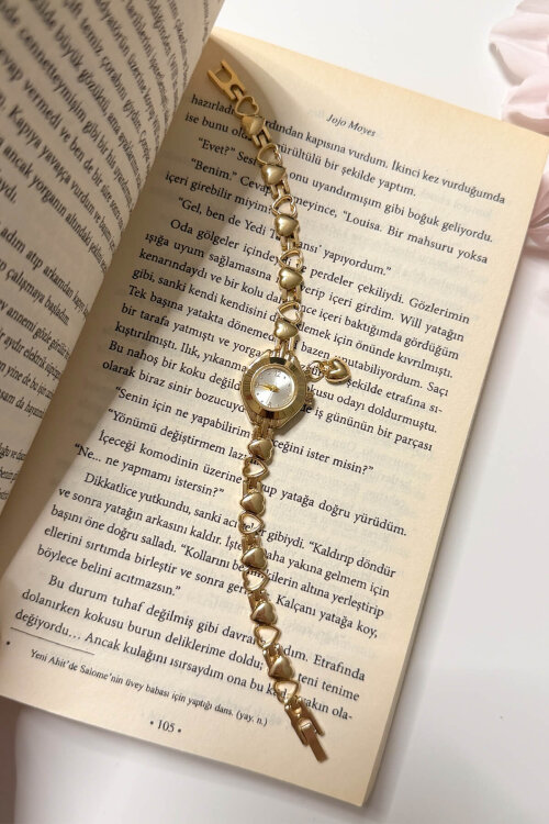Shine Kalpli Kadran Gold Metal Kordon Kadın Kol Saati 