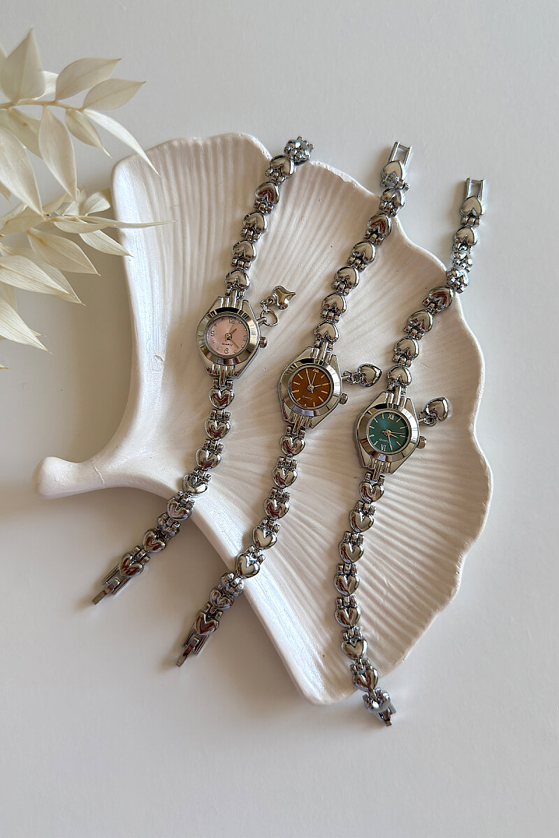 Shine Kalpli Pudra Kadran Silver Metal Kordon Kadın Kol Saati - 2