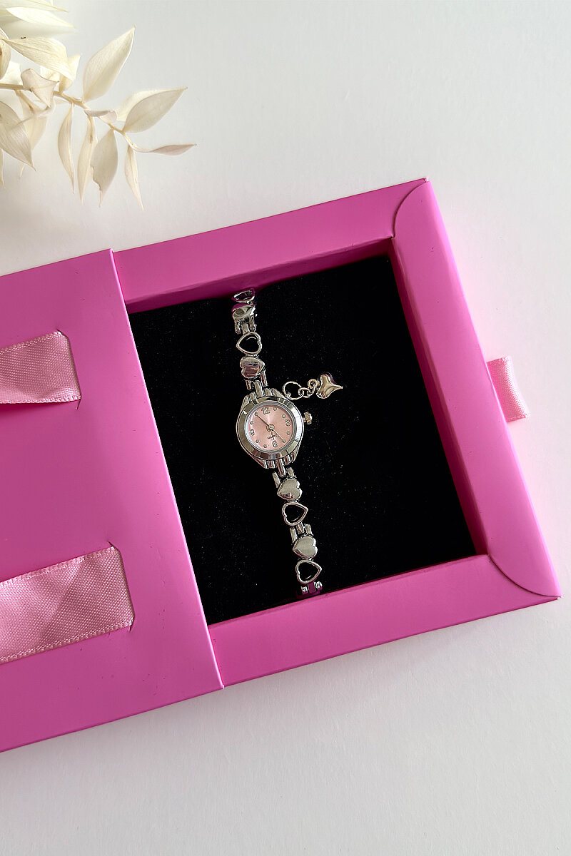 Shine Kalpli Pudra Kadran Silver Metal Kordon Kadın Kol Saati - 3