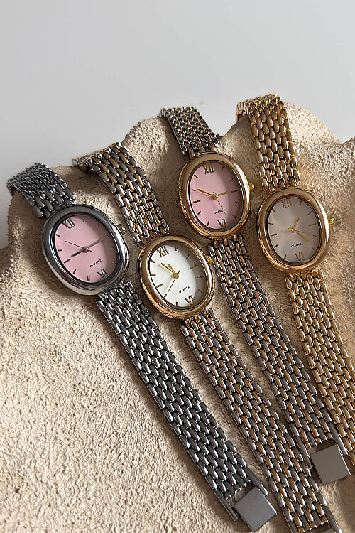 Sierra Pudra Kadran Gold Silver Çelik Kordon Kadın Kol Saati  - 2