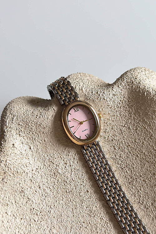 Sierra Pudra Kadran Gold Silver Çelik Kordon Kadın Kol Saati  - 1