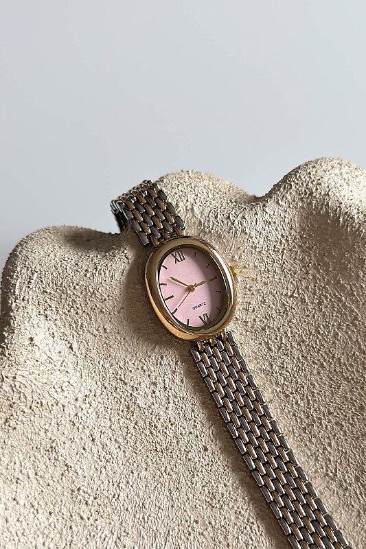 Sierra Pudra Kadran Gold Silver Çelik Kordon Kadın Kol Saati  - 1