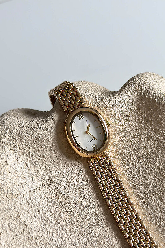 Sierra Beyaz Kadran Gold Çelik Kordon Kadın Kol Saati - 1