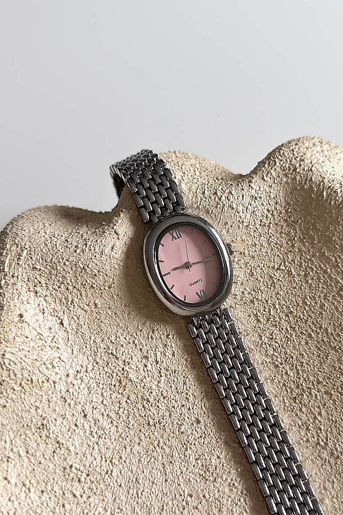 Sierra Pembe Kadran Silver Çelik Kordon Kadın Kol Saati - 1