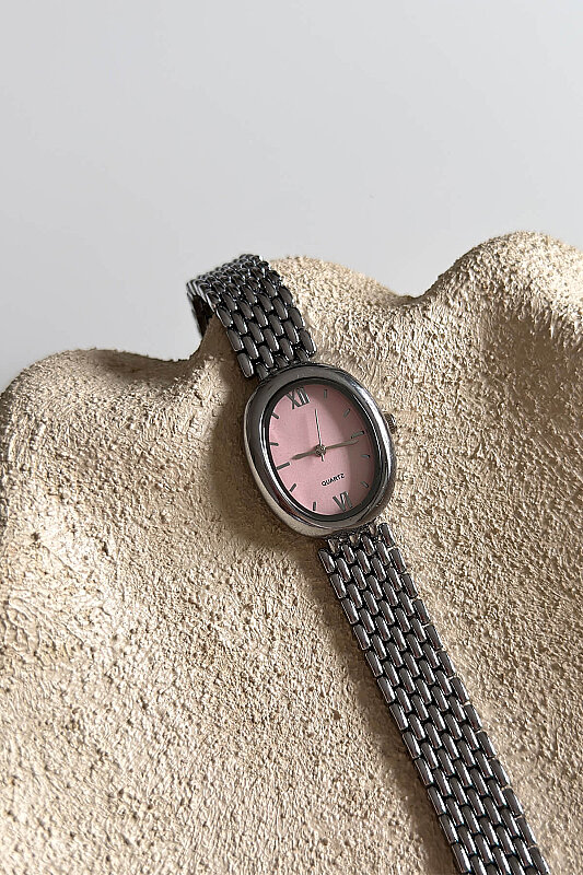 Sierra Pembe Kadran Silver Çelik Kordon Kadın Kol Saati - 1