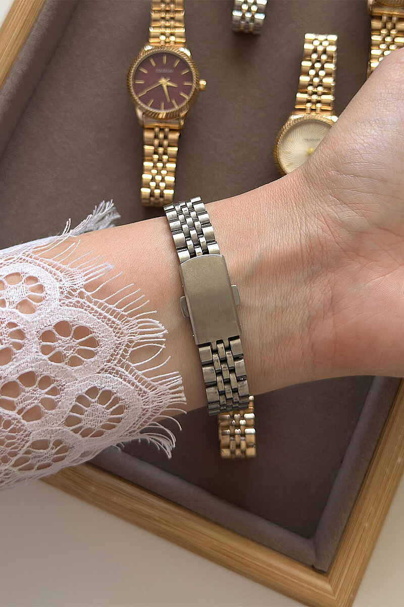 Solen Ekru Kadran Silver Çelik Kordon Kadın Kol Saati - 3