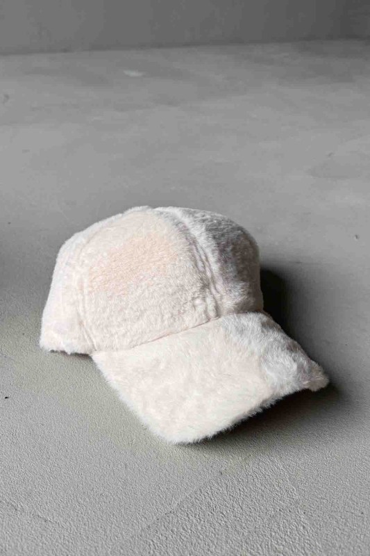 ŞPK-2002 Taş Rengi Peluş Kumaş Cap Şapka