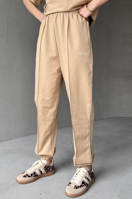 TKM-0051 Vizon Style Change Yazılı Tişört Paça Lastikli Pantolon İkili Takım