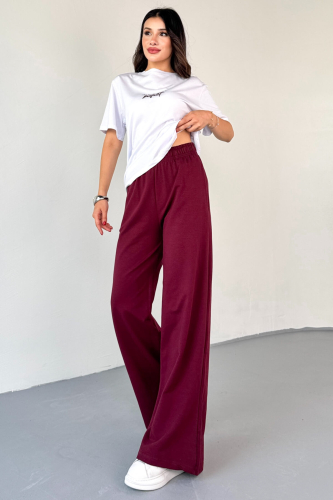 TKM-0067 Bordo Perfect Yazılı Enjeksiyon Baskılı Tişört Salaş Pantolon İkili Takım - 8