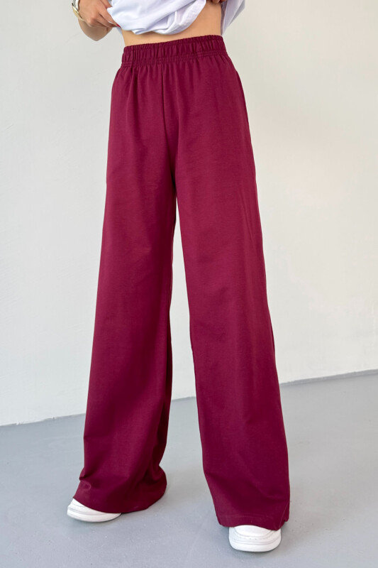 TKM-0067 Bordo Perfect Yazılı Enjeksiyon Baskılı Tişört Salaş Pantolon İkili Takım - 11