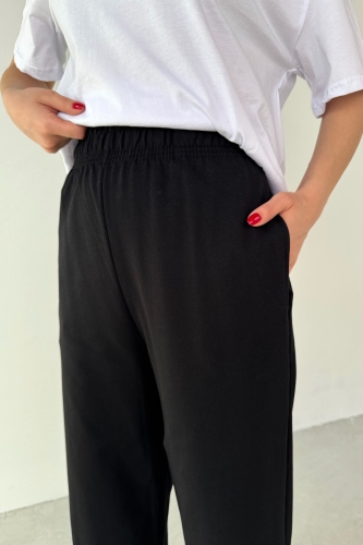 TKM-0067 Siyah Perfect Yazılı Enjeksiyon Baskılı Tişört Salaş Pantolon İkili Takım - 3
