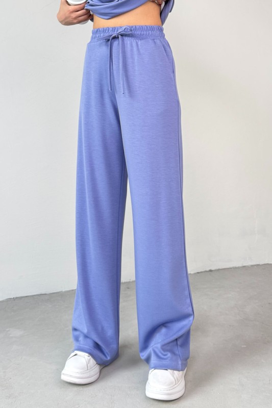 TKM-03690 Lila Polo Yaka Bluz Salaş Pantolon İkili Takım - 8