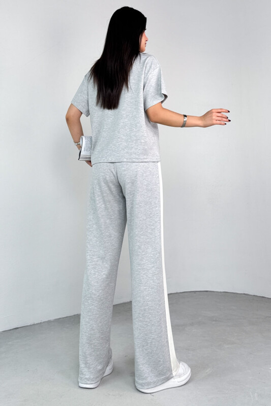 TKM-03692 Karmelanj Patlı Yaka Bluz Garnili Pantolon İkili Takım - 6