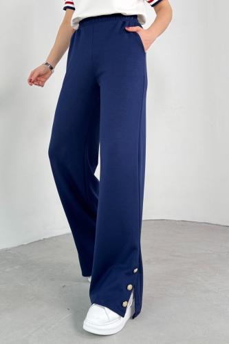 TKM-03699 Beyaz Polo Yaka Tişört Lacivert Pantolon İkili Takım - 6