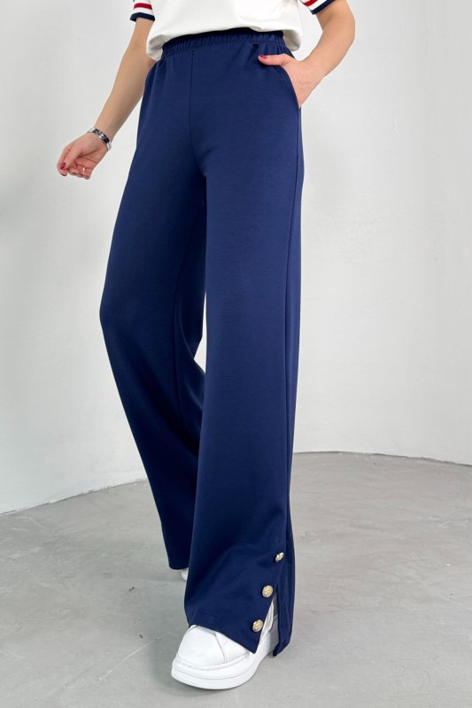 TKM-03699 Beyaz Polo Yaka Tişört Lacivert Pantolon İkili Takım - 6