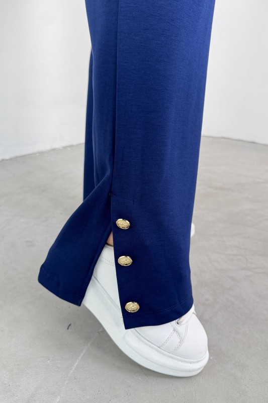 TKM-03699 Beyaz Polo Yaka Tişört Lacivert Pantolon İkili Takım - 8