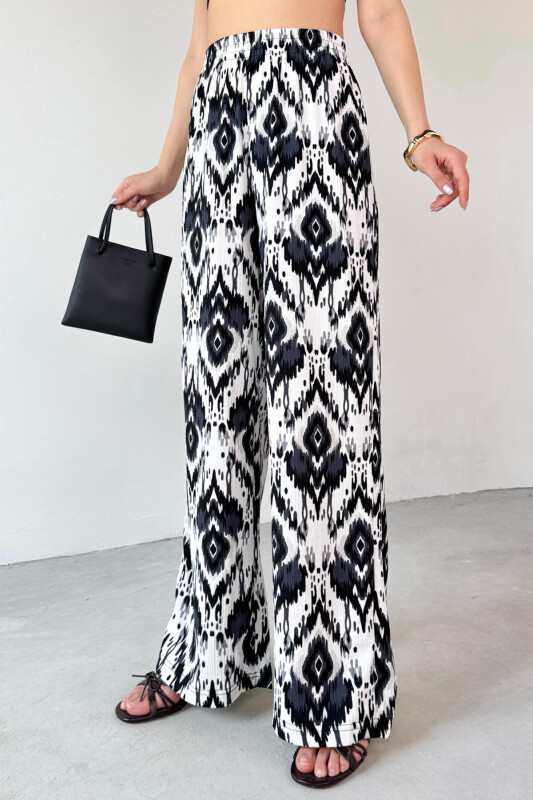 TKM-13296 Siyah Etnik Desenli Kimono & Pantolon İkili Takım - 3
