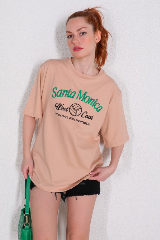 TSR-04268 Vizon Santa Monica Nakışlı Tişört