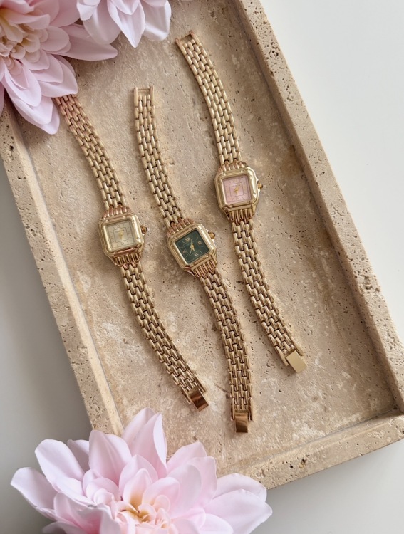 Vanessa Gold Kare Kadran Çelik Kordon Kadın Kol Saati (1)