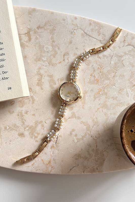 Vella Gold Kadran İncili Metal Kordon Kadın Kol Saati - 1