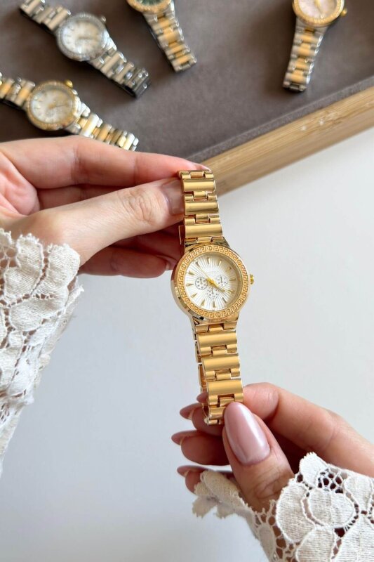Versa Ekru Kadran Gold Kadın Kol Saati (1)