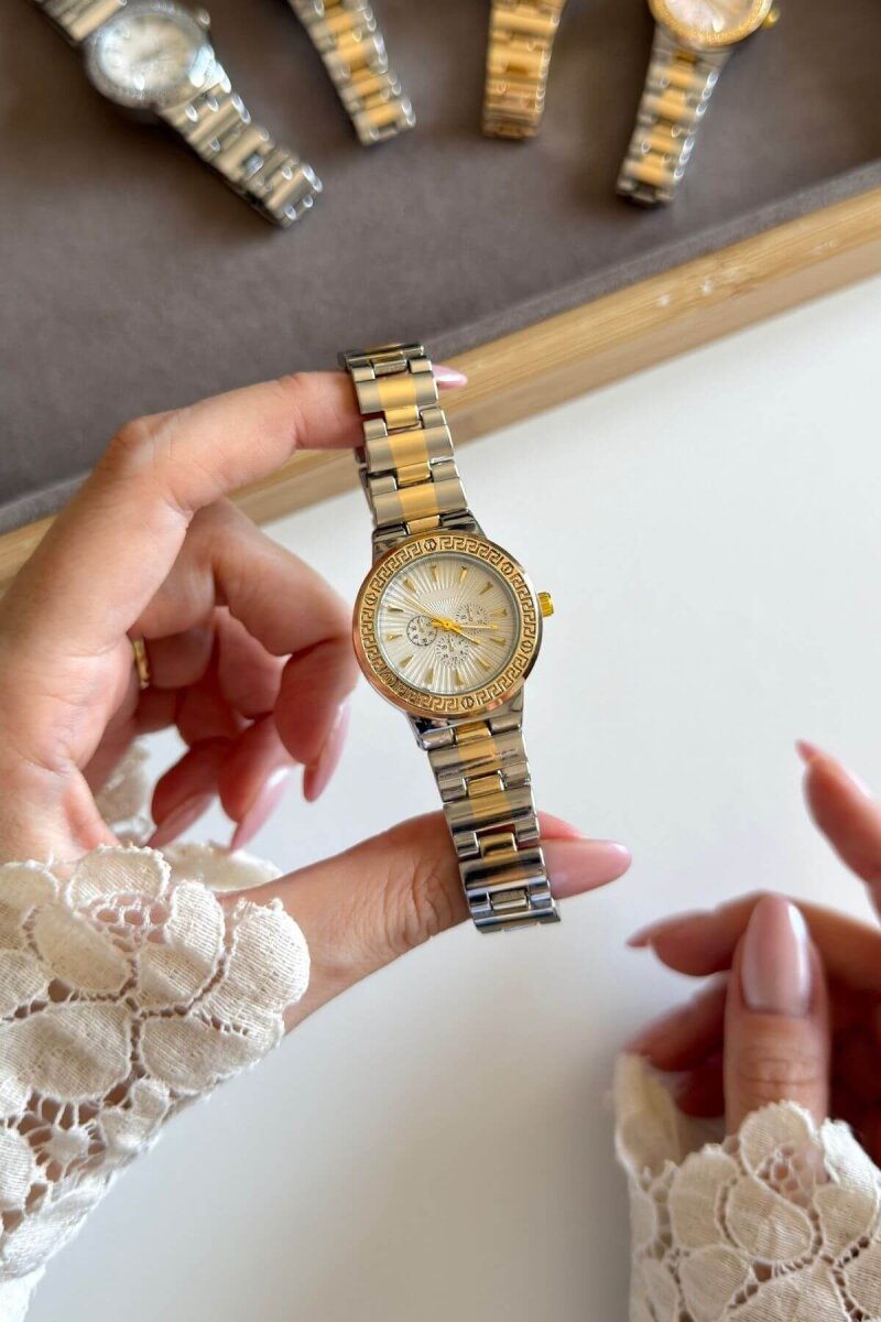 Versa Ekru Kadran Gold-Silver Kadın Kol Saati - 5