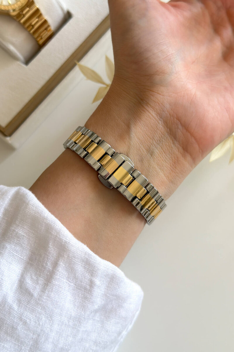 Versa Yeşil Kadran Gold-Silver Kadın Kol Saati - 5
