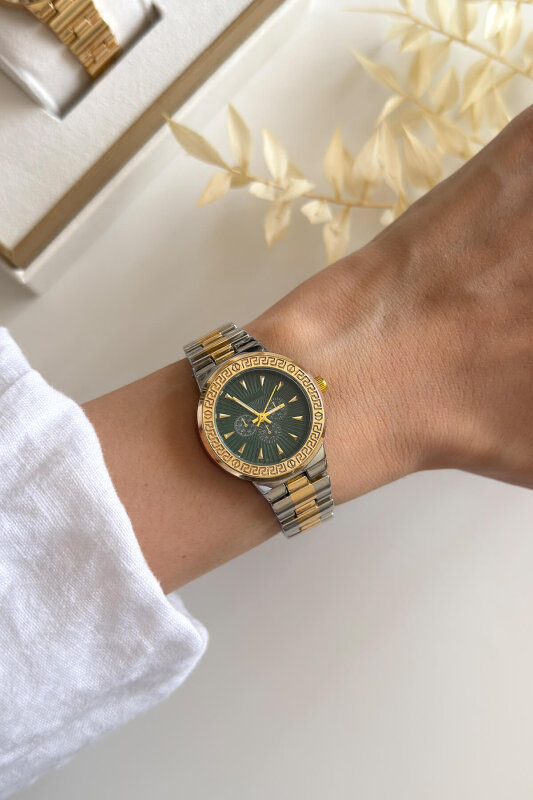 Versa Yeşil Kadran Gold-Silver Kadın Kol Saati 