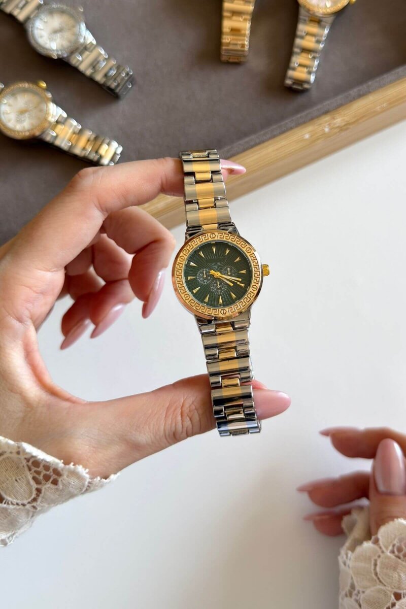 Versa Yeşil Kadran Gold-Silver Kadın Kol Saati - 4
