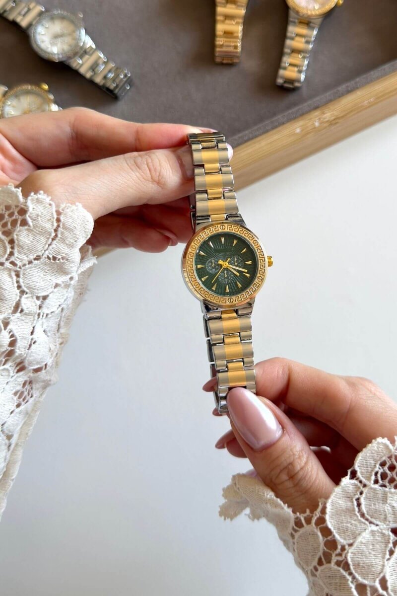 Versa Yeşil Kadran Gold-Silver Kadın Kol Saati - 2