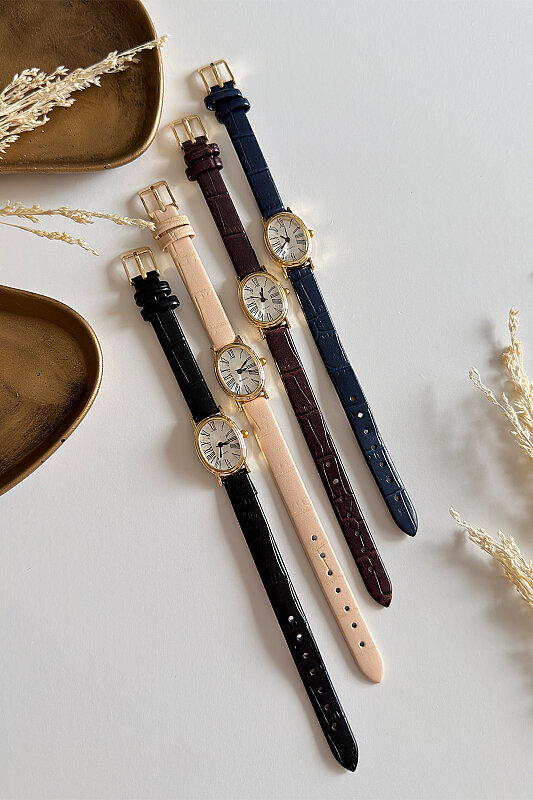 Vesa Gold Kadran Bej Deri Dokulu Kordon Kadın Kol Saati - 2