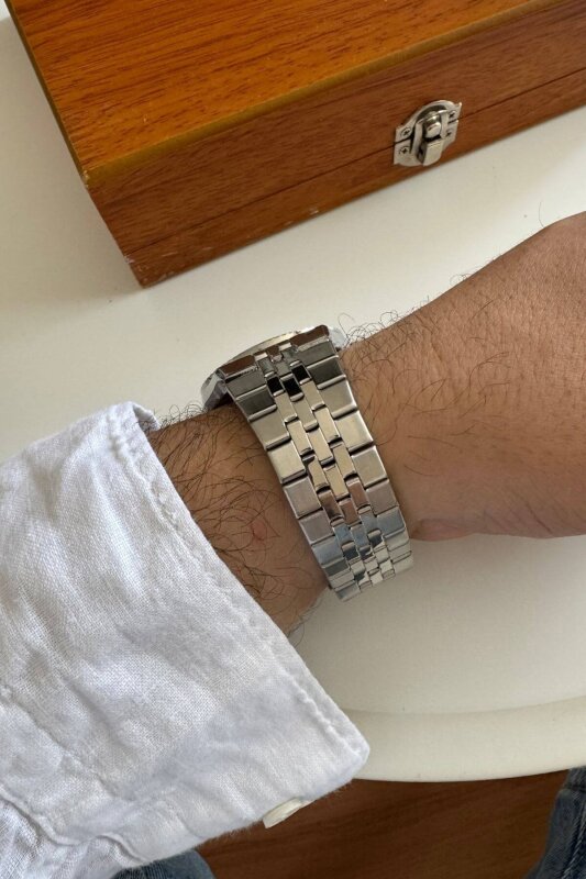 Vetro Siyah Kadran Silver Kadran Erkek Kol Saati - 3