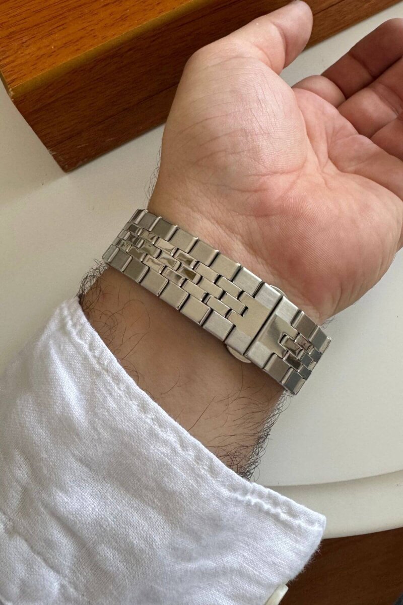 Vetro Siyah Kadran Silver Kadran Erkek Kol Saati - 4