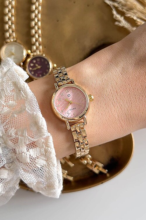 Vion Pudra Kadran Gold Çelik Kodron Kadın Kol Saati - 3