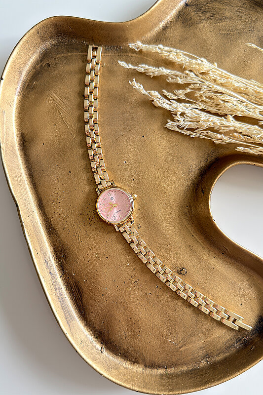 Vion Pudra Kadran Gold Çelik Kodron Kadın Kol Saati - 1