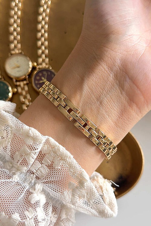 Vion Yeşil Kadran Gold Çelik Kadran Kadın Kol Saati - 4