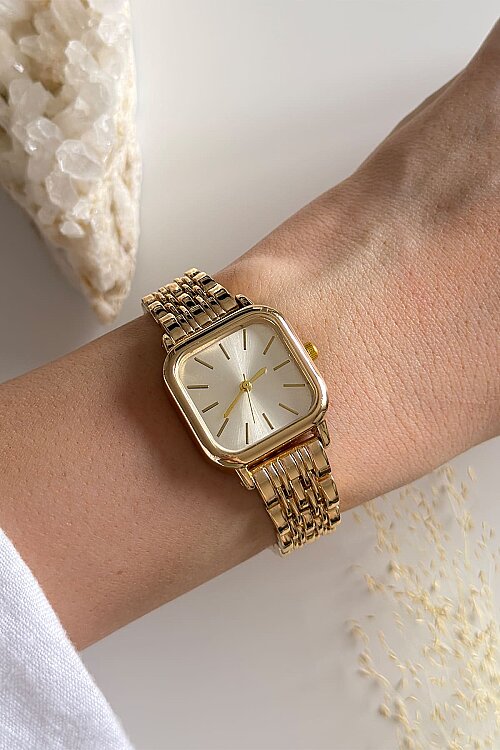 Virella Ekru Kadran Gold Metal Kordon Kadın Kol Saati - 1