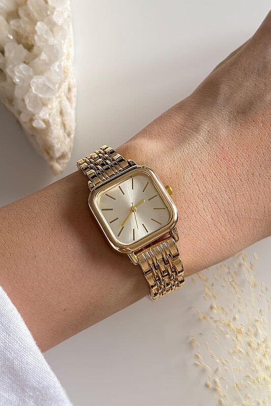 Virella Ekru Kadran Gold Metal Kordon Kadın Kol Saati - 1