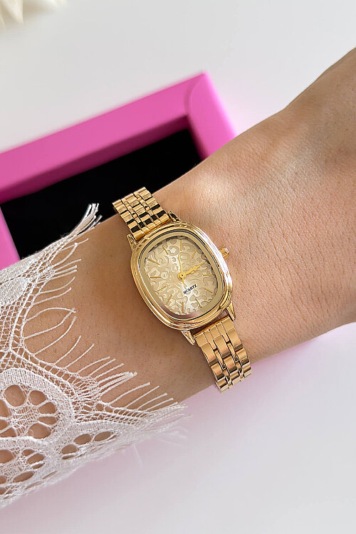 Zeni Ekru Kadran Metal Gold Kadran Kadın Kol Saati 