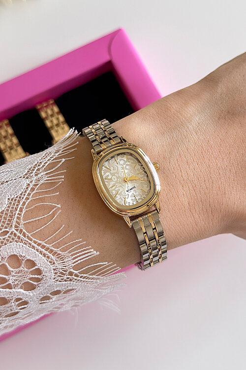 Zeni Ekru Kadran Metal Gold-Silver Kadran Kadın Kol Saati