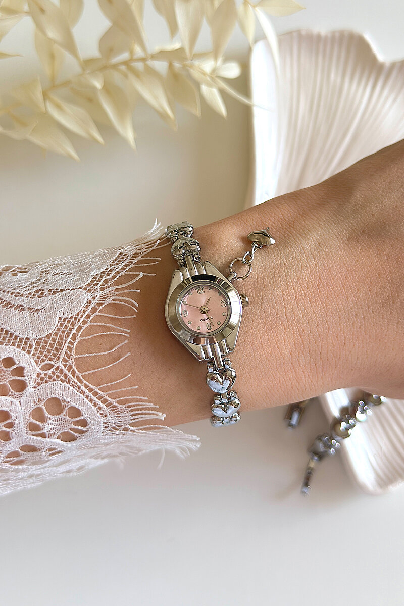 Zenix Kalpli Pudra Kadran Silver Metal Kordon Kadın Kol Saati - 1