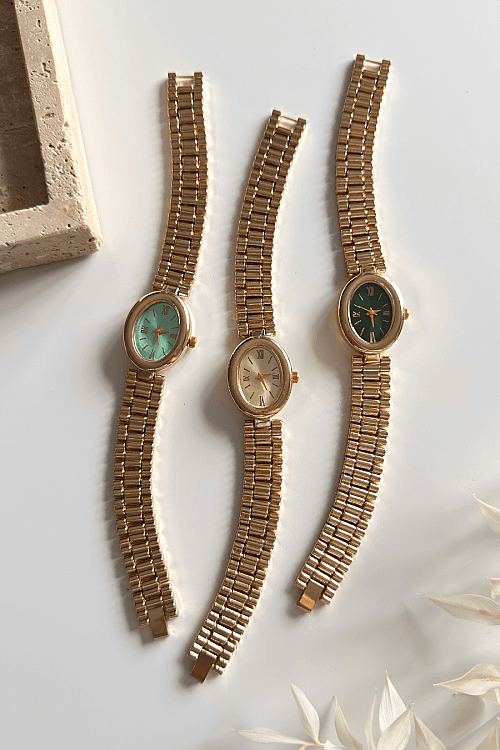 Zeno Gold Kadran Çelik Kordon Kadın Kol Saati (1)