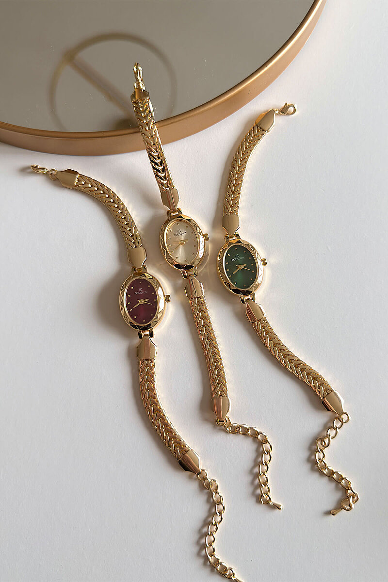 Zora Yeşil Kadran Gold Balıksırtı Kordon Kadın Kol Saati - 2