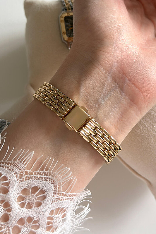 Zyria Ekru Kadran Gold Çelik Kordon Kadın Kol Saati  - 3