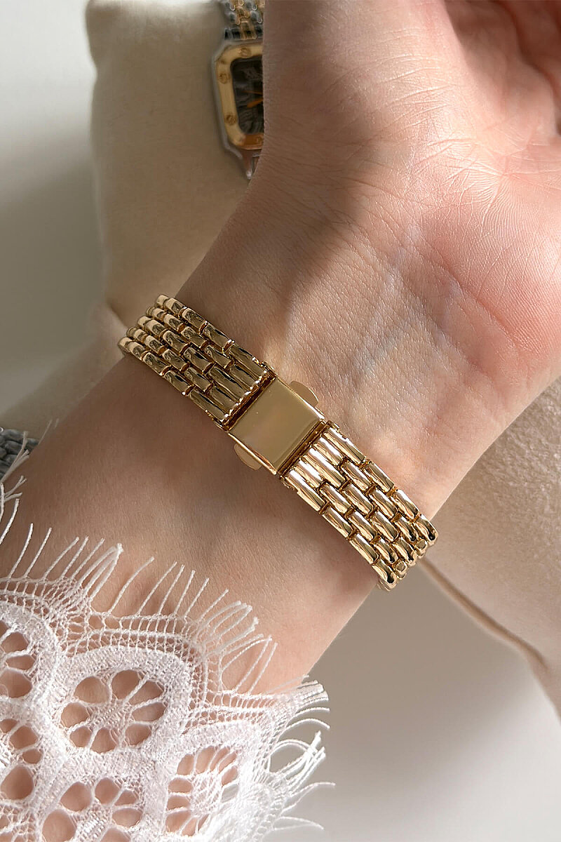 Zyria Ekru Kadran Gold Çelik Kordon Kadın Kol Saati  - 3